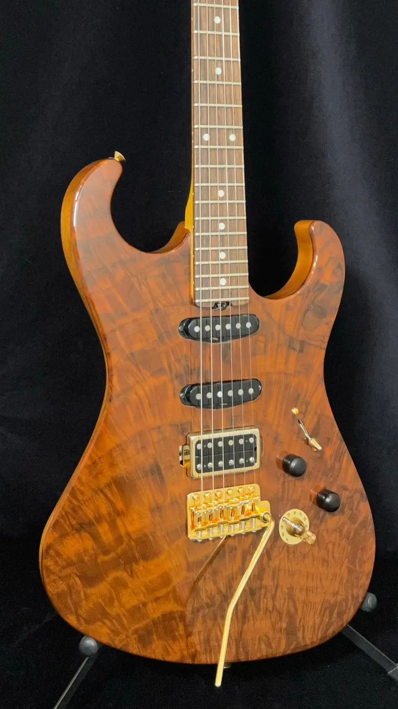 Sold 2022 Asher S-Custom Guitar: Walnut Drop Top Design 1