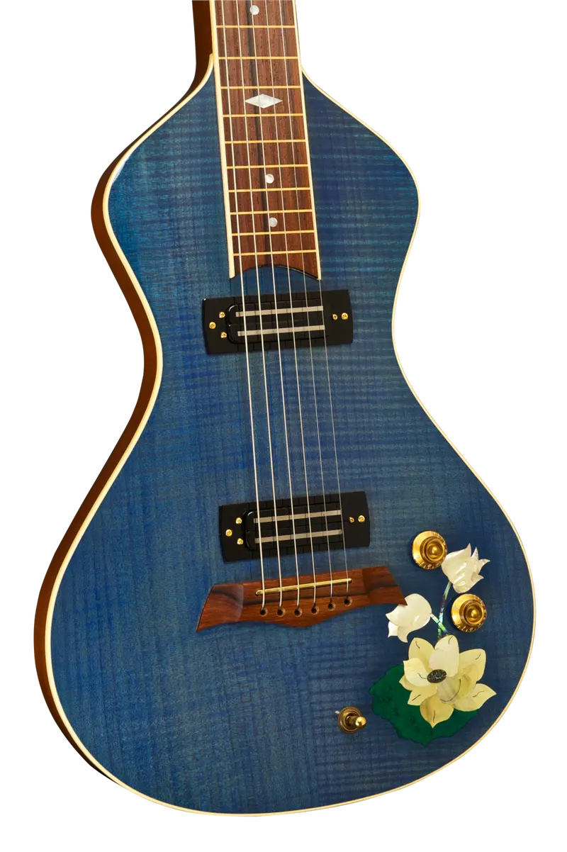 Sold Rare 2005 Asher "Lotus Flower" Electro Hawaiian Lap Steel – One-Of-A-Kind #1 1