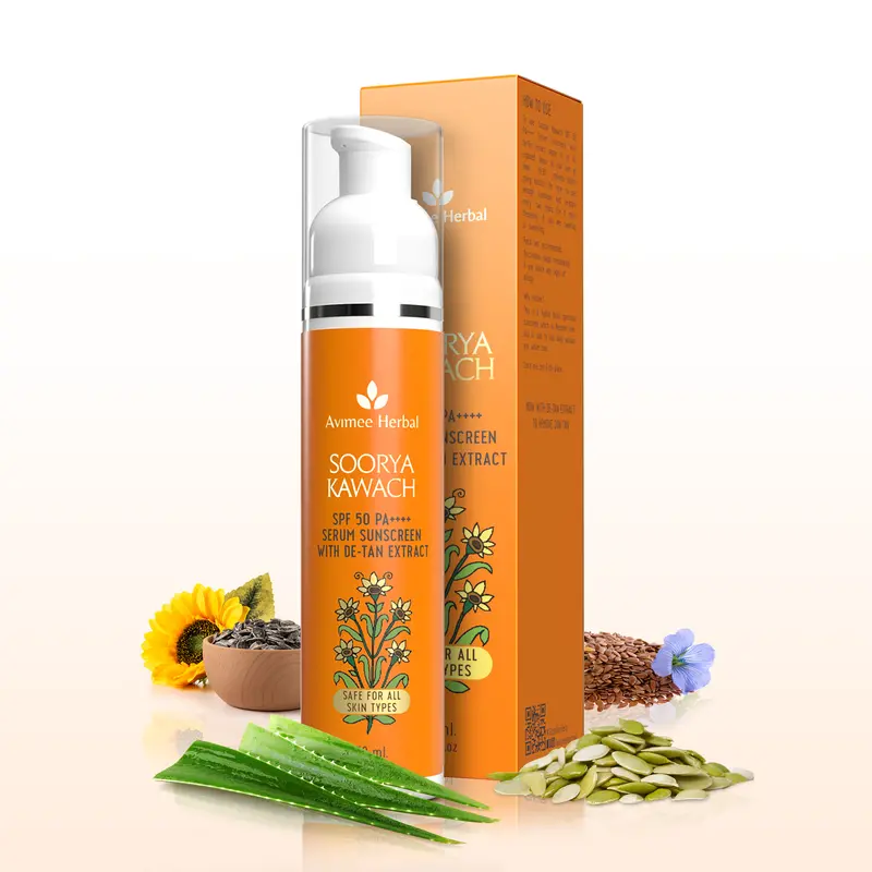 Soorya Kawach Hybrid Sunscreen Spf50 Pa++++ – Mineral Base With De-Tan Botanicals 1