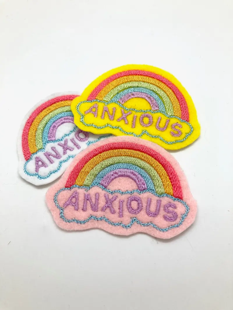 Sophie Margot Anxiety-Themed Iron-On Embroidery Patch 1