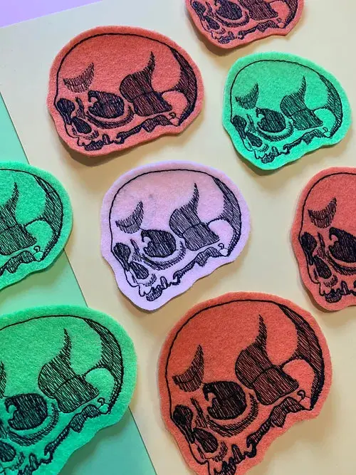 Sophie Margot Art – Skull Iron-On Embroidery Patch 1
