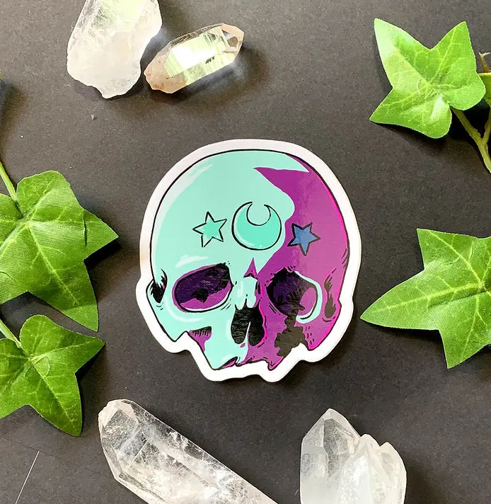 Sophie Margot Moon Skull Illustrated Sticker 1