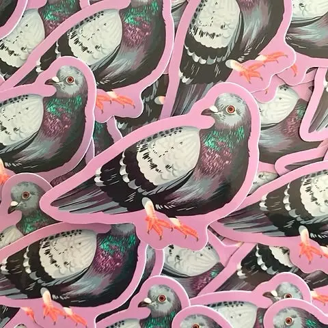 Sophie Margot Pigeon Art Sticker 1