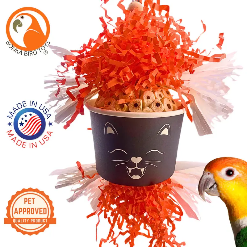 Spooky Cat-Shaped Dish For Bird Treats Or Foraging 1