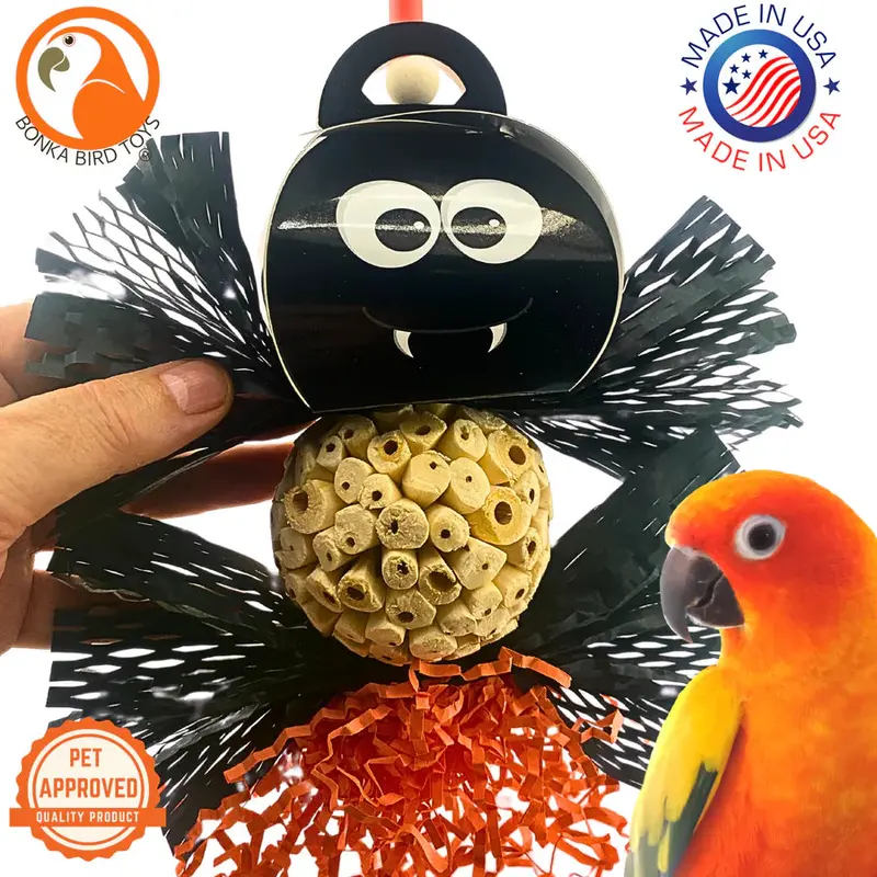Spooky Halloween Spider Toy For Avian Enrichment 1