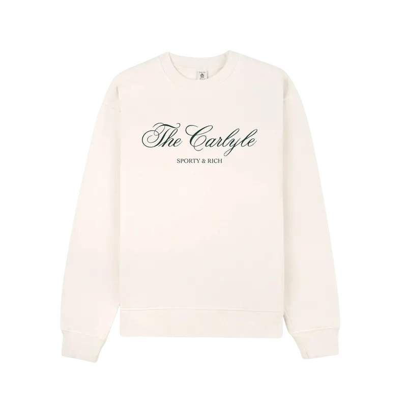 Sporty & Rich Carlyle Script Embroidered Crewneck Sweatshirt 1