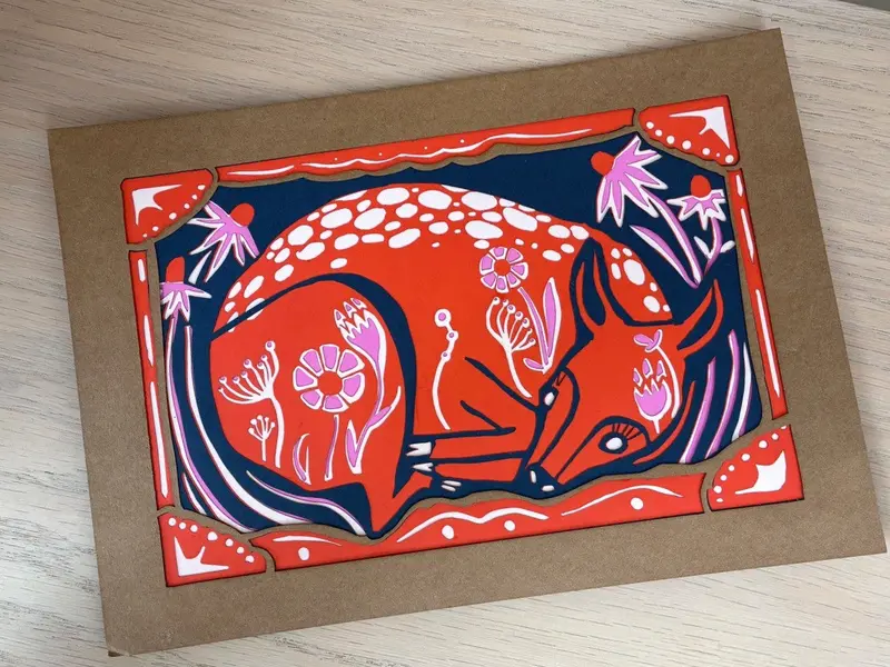 Squirrel Dance Farm Fawn Nature-Inspired Paper Cutout 1