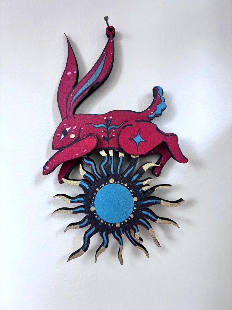 Squirrel Dance Farm Sun & Rabbit Holiday Ornament 1