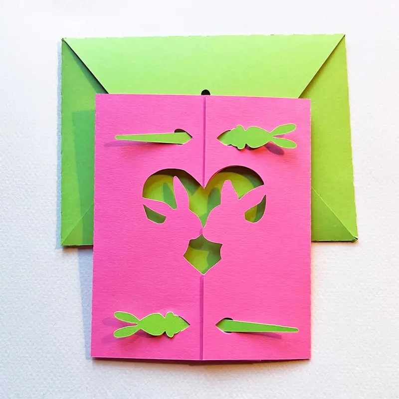 Squirrel Tacos Affectionate Bunny Card With Sword-Shaped Closure 1