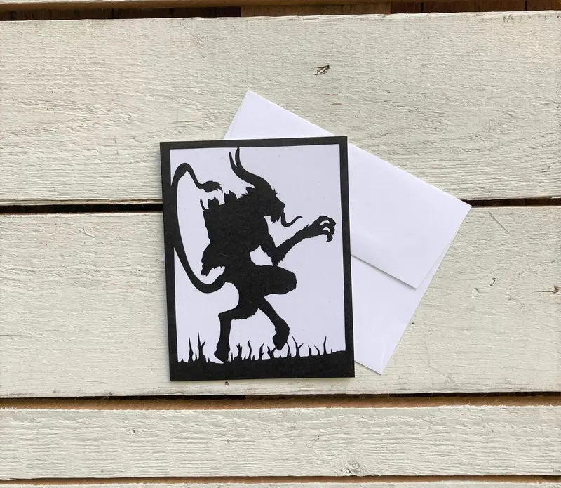 Squirrel Tacos Krampus Holiday Greeting Card 1