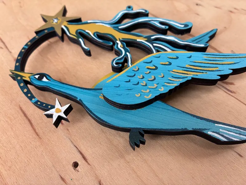 Star Goose Ornament – Celestial Waterfowl Ceramic Holiday Decor By Squirrel Dance Farm 1