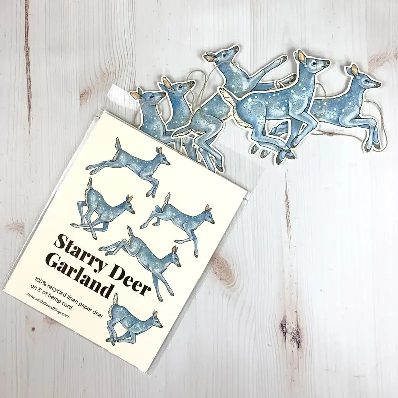Starry Deer Garland Illustration By Sarah Draws Things 1