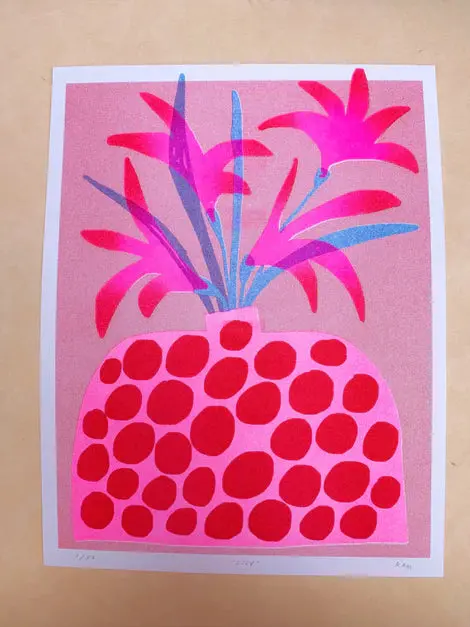 Stitch Prism Lily Risograph Art Print 1