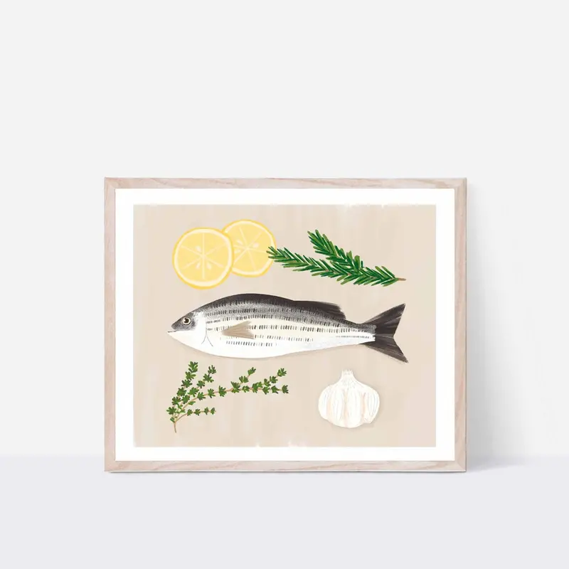 Striped Bass Wildlife Art Print (8X10) By Anchor & Spruce 1