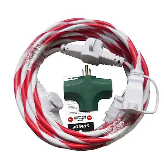Sun Joe Pjext25Mo-Can 25-Foot Indoor/Outdoor Extension Cord With Candy Cane Adapter 1