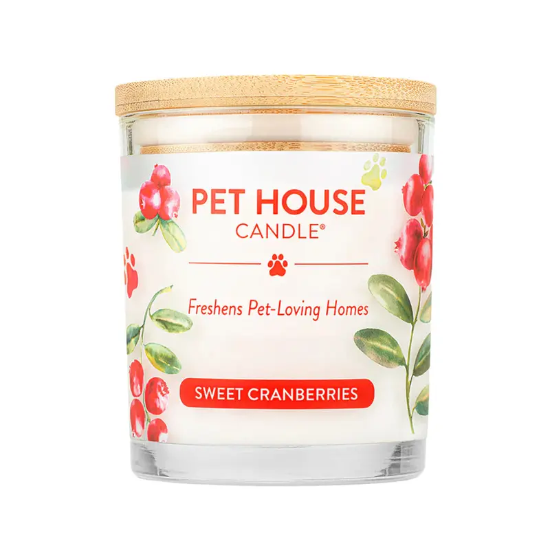 Sweet Cranberry Scented Pet House Candle 1