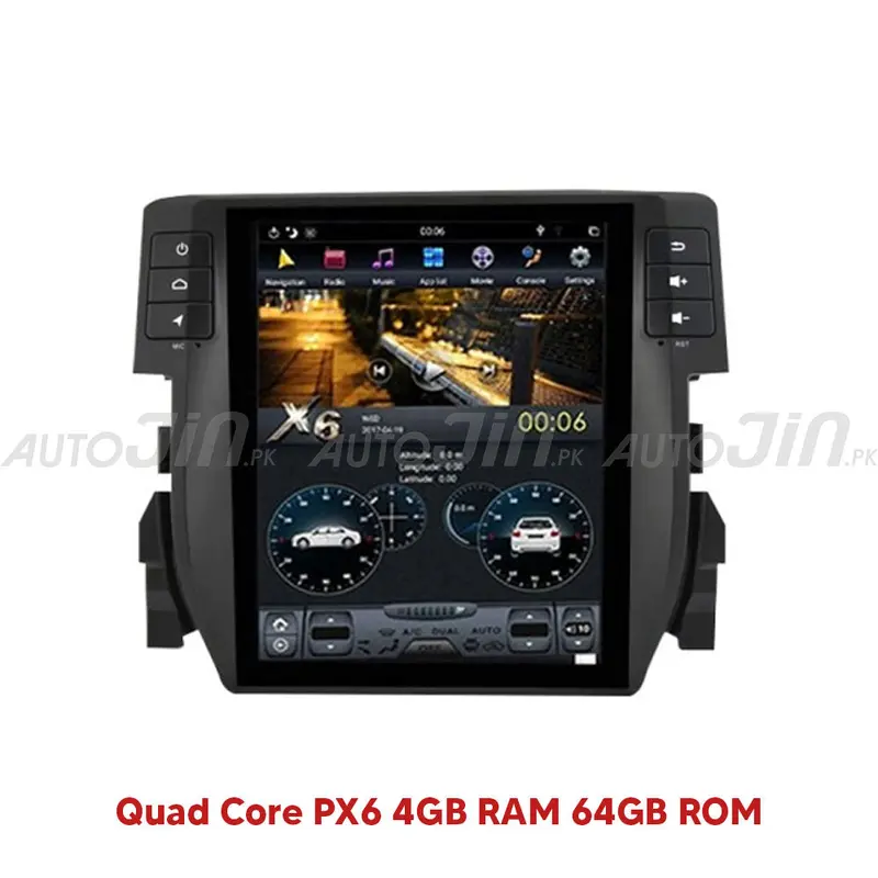 Tesla-Style Android Head Unit For Honda Civic (2016–2021) 1
