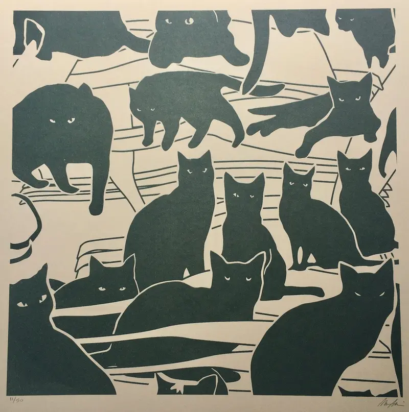 The 50/50 Company '13 Black Cats' Art Print 1