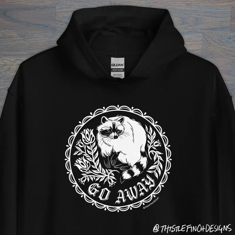 Thistle Finch Designs 'Go Away' Distressed Hoodie 1