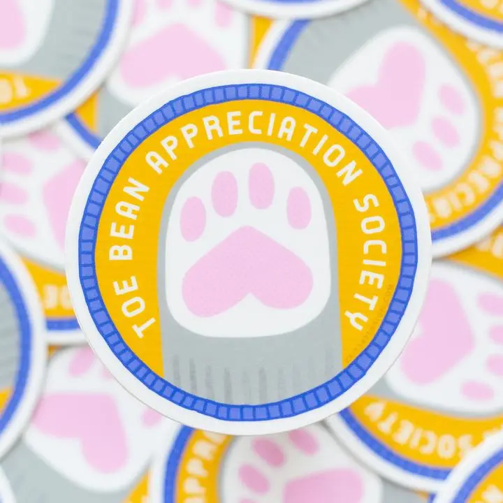 Toe Bean Appreciation Society Vinyl Sticker By Exit343Design 1