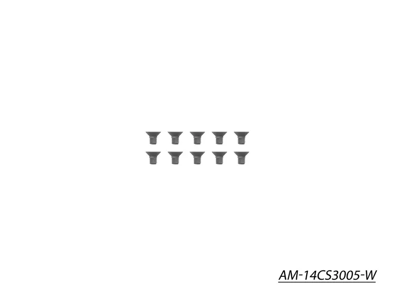 Tungsten Countersunk Allen Screw – M3 × 5 Mm (10-Pack) (Am-14Cs3005-W) 1