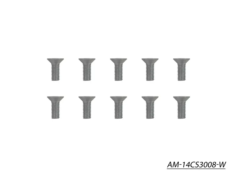 Tungsten Countersunk Allen Screw – M3 × 8 Mm (10-Pack) (Am-14Cs3008-W) 1