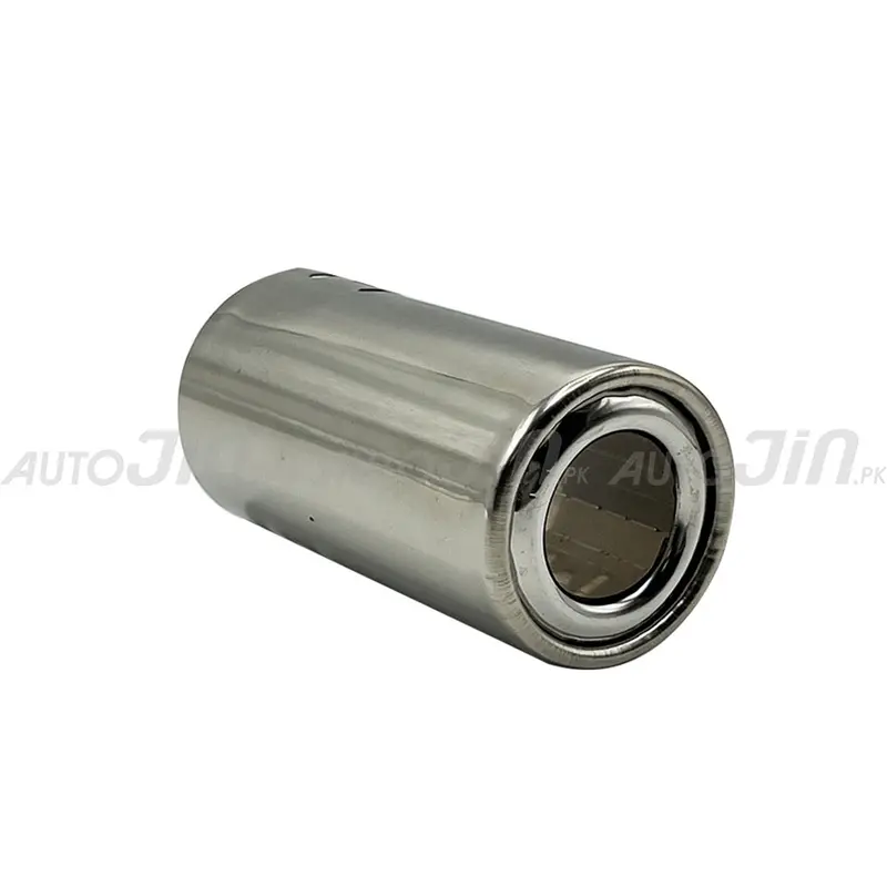 Universal 2-Inch Silver Exhaust Tip – Polished Muffler Decorative Cap 1