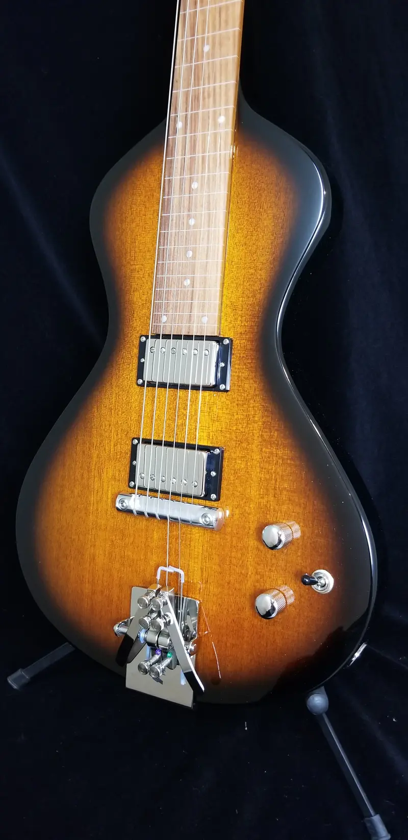Upgraded 2022–2023 Electro Hawaiian® Junior Lap Steel – Tobacco Burst With Lollar Imperial Humbuckers & Hipshot Palm Lever (Sold) 1