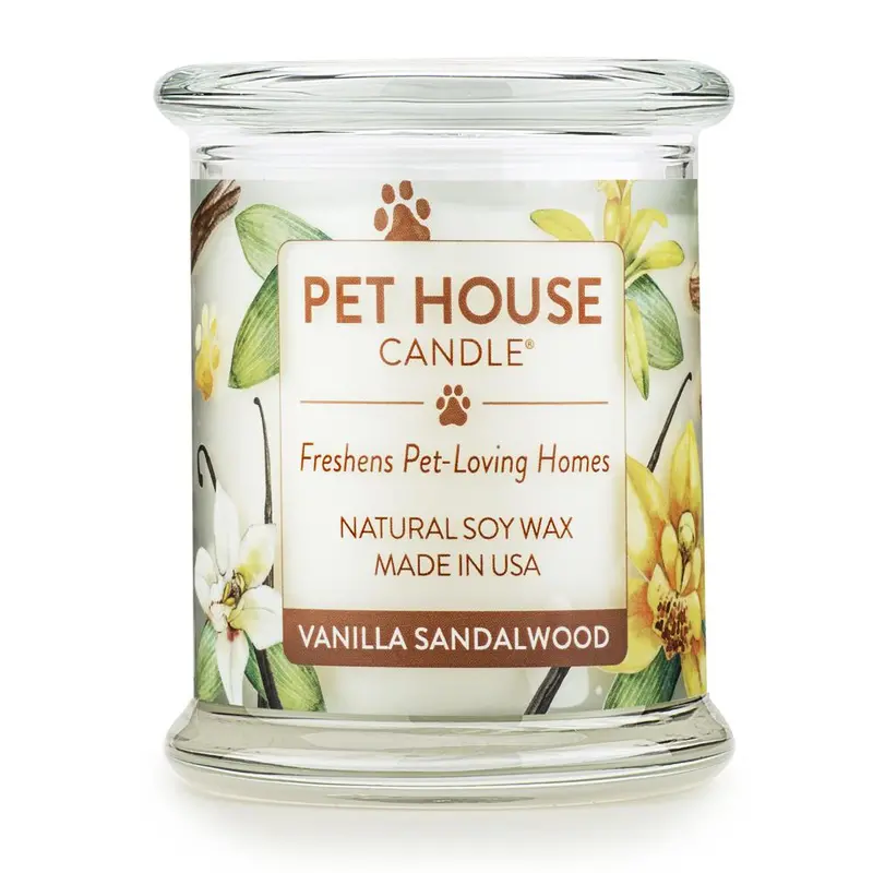 Vanilla Sandalwood Aromatherapy Pet House Candle 1