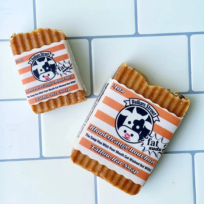 Vellum Street Soap Co. Blood Orange Bourbon Mini Soap Bar 1