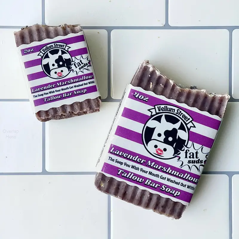 Vellum Street Soap Co. Lavender Marshmallow Mini Soap Bar 1