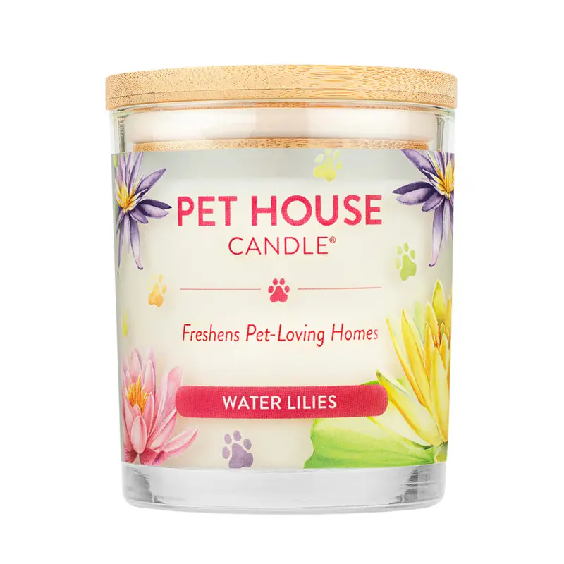 Water Lilies Scented Pet House Candle 1