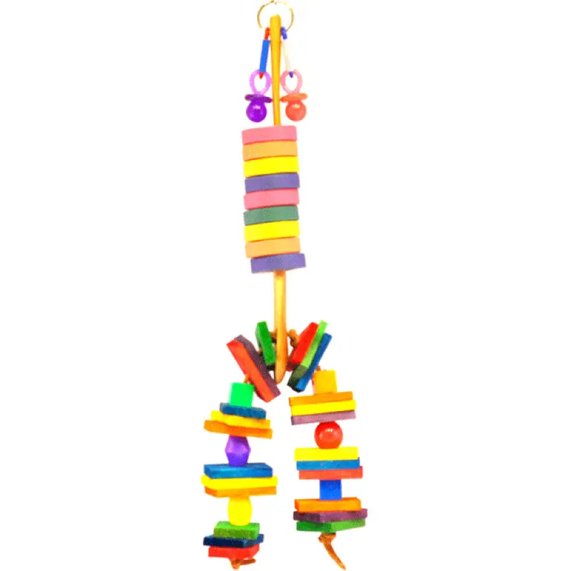 Wooden Spoon Activity Toy With Bagels, Blocks & Beads 1