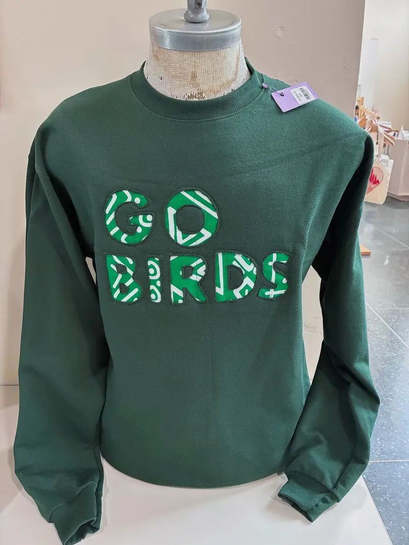 Zipped & Printed 'Go Birds' Organic Cotton Sweatshirt 1