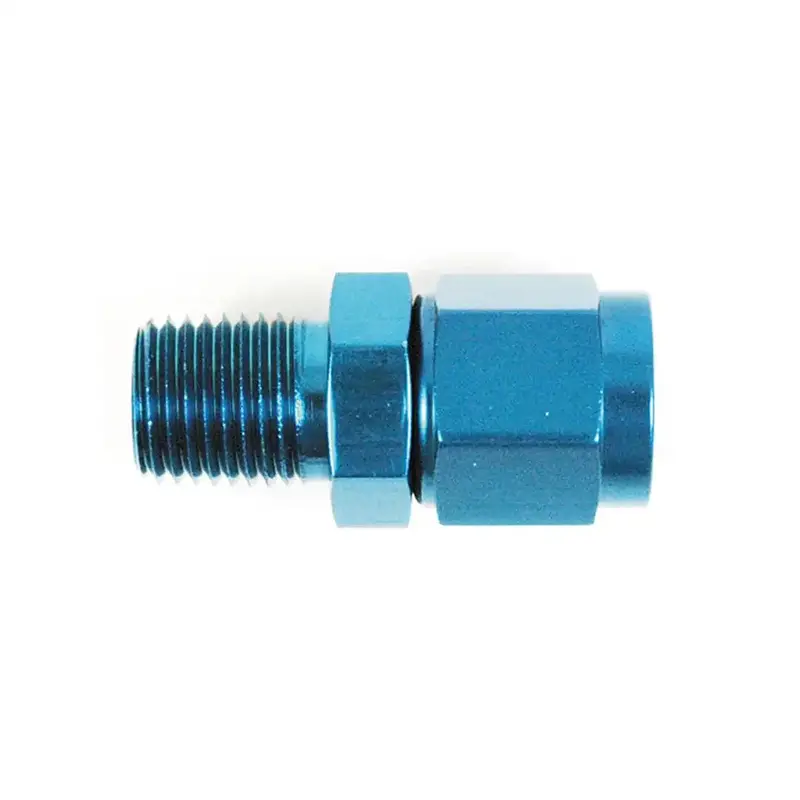 -8 An To 3/8" Npt Black Steel Straight Pipe Fitting – Swivel-To-Male Thread Connector For Fuel Or Oil Lines 1