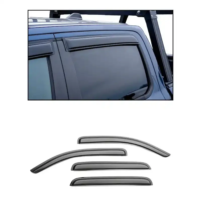 Black Horse 14Sub27 Chrome Rain Guards – Sleek Side Window Deflectors For Enhanced Ventilation 1