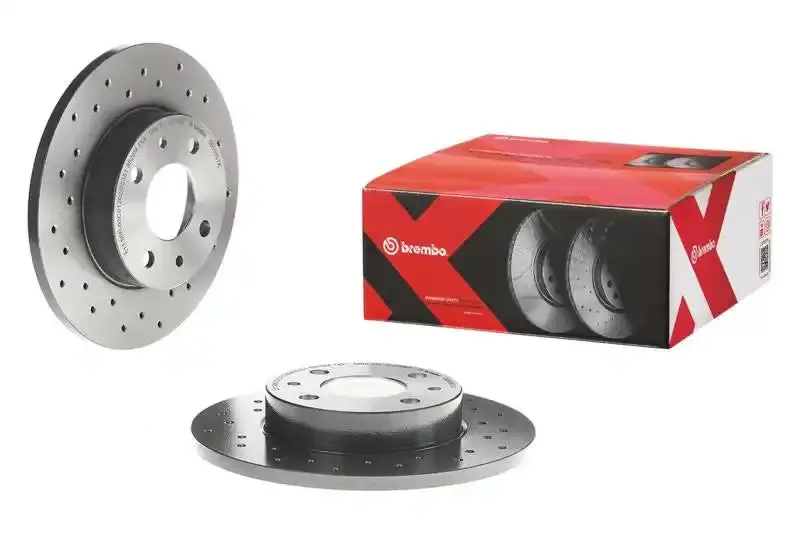 Brembo 10-11 Audi S4 / 08-11 S5 Rear Cross-Drilled Uv-Coated Brake Rotors 1