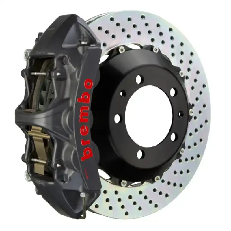 Brembo Front Gts Big Brake Kit For 2005–2008 Porsche 997.1 Carrera 2 (Excl. Pccb) – 6-Piston Calipers, 380X32Mm Drilled Two-Piece Rotors, Ha Black 1