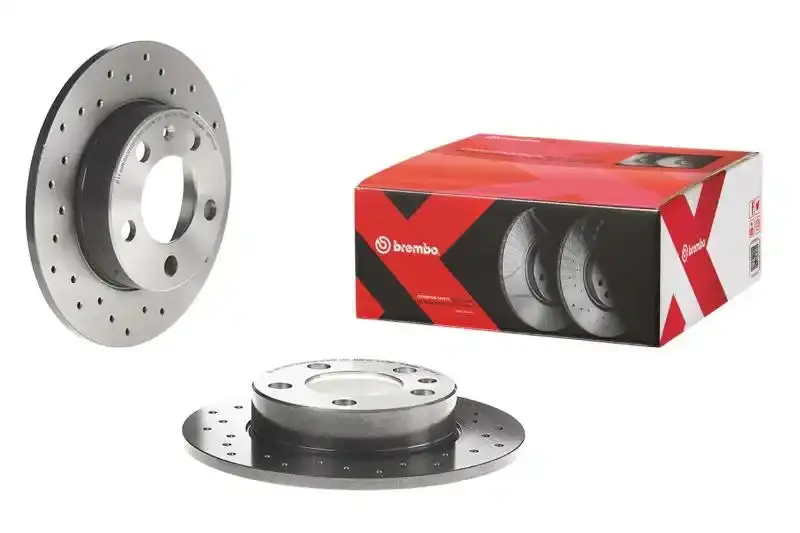 Brembo Premium Rear Brake Rotors – Cross-Drilled & Uv-Coated For Acura Ilx (2013–2015) And Honda Civic (2006–2015) 1