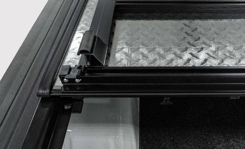 Lomax Hard Tri-Fold Truck Bed Cover – Matte Black Finish With Single-Rail Mounting System 1