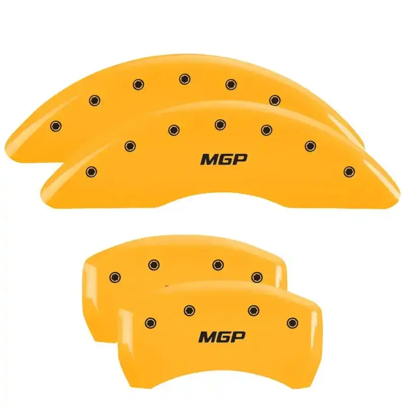 Mgp Engraved 4-Piece Caliper Cover Set – Front & Rear, Red Finish With Silver Accents 1