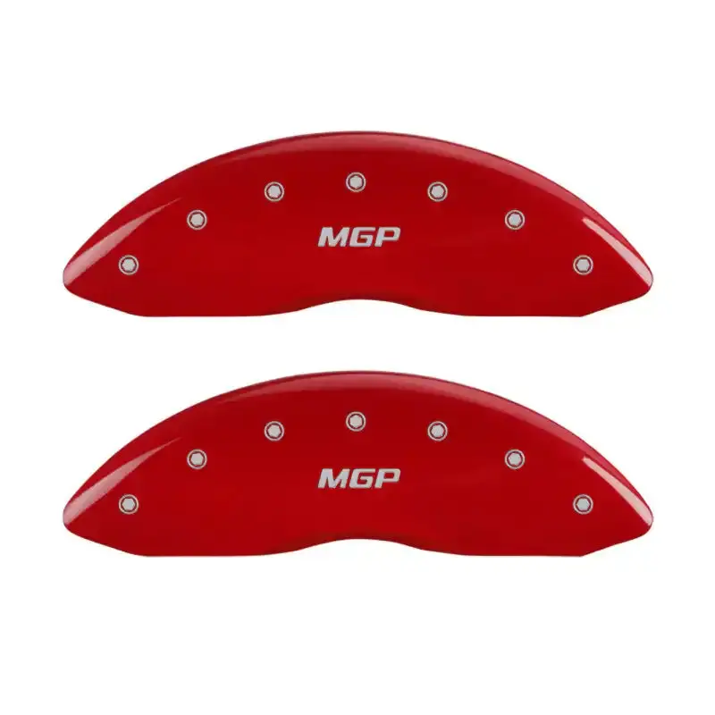 Mgp Engraved Front Brake Caliper Covers – Red Finish With Silver Chrome Trim 1