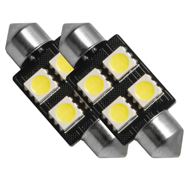 Oracle Lighting 37Mm Festoon Led Bulbs – 4-Led, 3-Chip, Cool White (Pair) 1